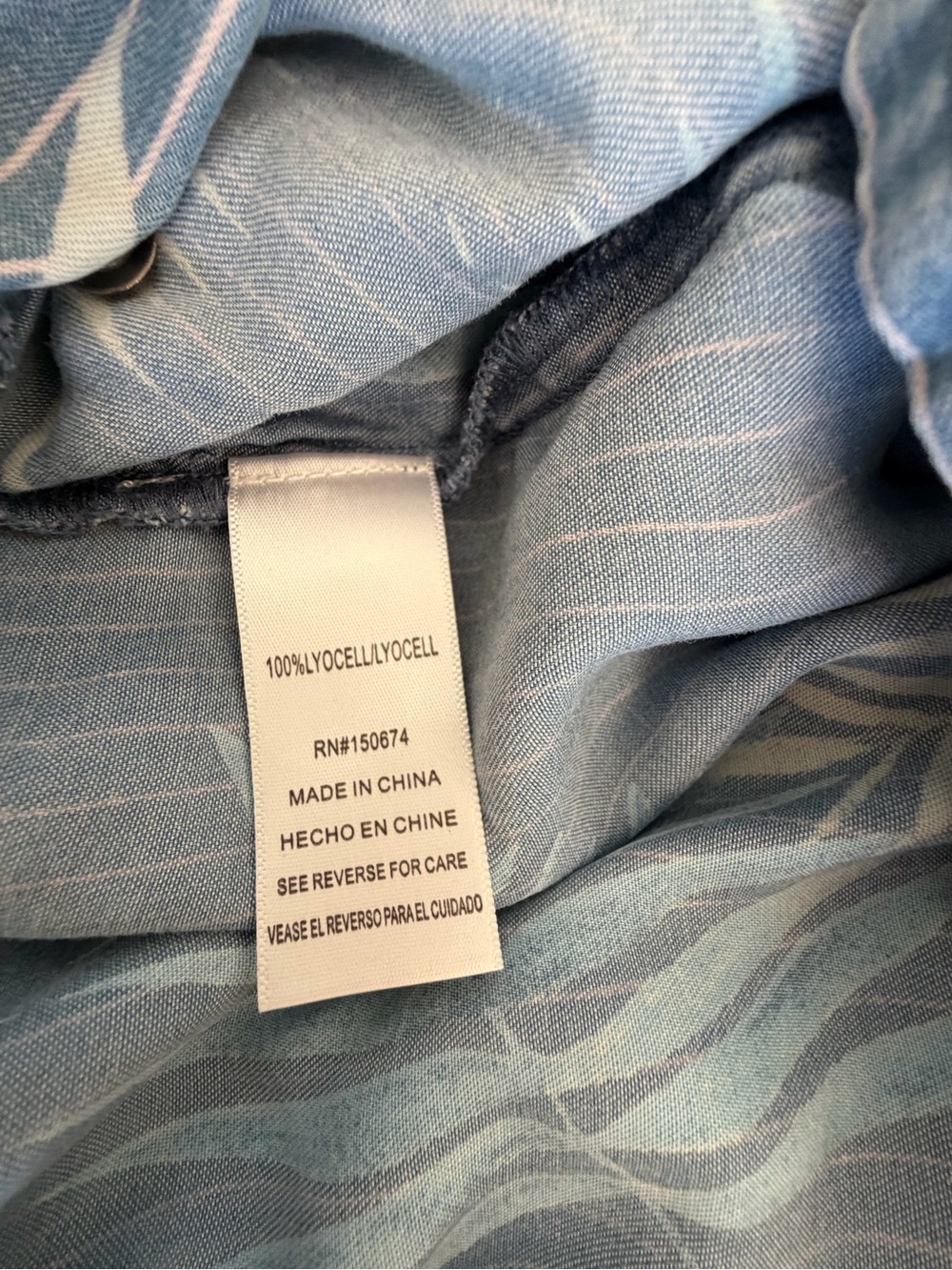Billy T Light Blue Leaf-Print Short Romper, XS - Picture 12 of 12